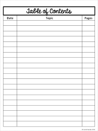 Blank Table Of Contents Template 2 Templates Example Templates Example Di 2020