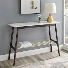 Shot and edited in the diresta style, this video details the. Manor Park Mid Century Modern Faux Marble Entry Table Dark Brown Oak Walmart Com Walmart Com