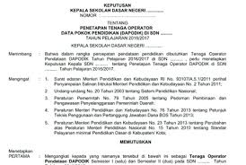 Format contoh sk penugasan operator sekolah dapat dilihat pada links berikut. Contoh Surat Sk Operator Dapodik Contoh Surat