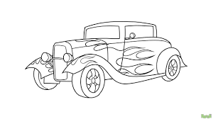 How To Draw Old Car - Youtube