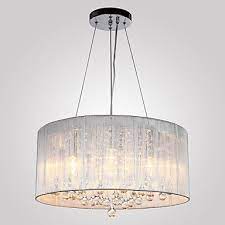 365 53 4 Light 45 Cm Crystal Chandelier Metal Drum Chrome Traditional Classic 110 120v 220 240v Crystal Pendant Lighting Metal Chandelier Metal Pendant Light