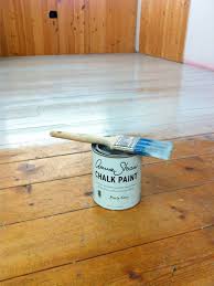 Chalk Paint On A Floor With Annie S Lacquer For Protection Painted Wood Floors Painted Hardwood Floors Purple Painted Lady