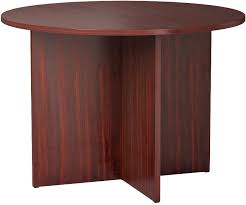 This regency conference table comes equipped with glides that keep it level. Amazon Com Alera Valencia Round Conference Table With Legs 29 1 2h X 42 Dia Mahogany Furniture Decor
