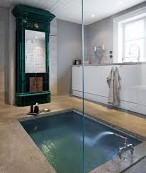 Tubs In The Floor Rustic Home Design Creative Bathroom Design Rustic Bathroom Designs