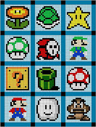 Mario Quilt Com Imagens Croche Pixel Exemplos Ponto Cruz Ponto Cruz