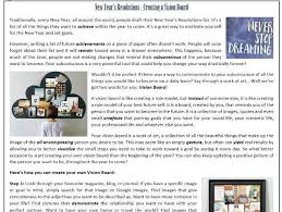 New Year S Resolutions Creating A Vision Board Reading Comprehension New Years Resolution Reading Comprehension Creating A Vision Board