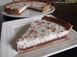 Tarte Au Chocolat Et Mousse A La Noix De Coco 1 2 3 4 Filles Aux Fourneaux Mousse Noix De Coco Tarte Au Chocolat Recette