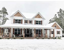 Wood Shutters Country House Plans Porch House Plans Modern Farmhouse Exterior