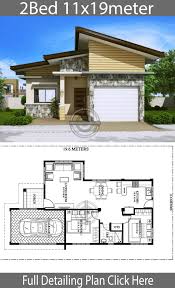 Home Design Plan 11x19m With 2 Bedrooms Home Design With Plansearch Bungalow House Design Home Design Plan Small House Design Plans