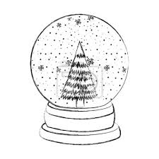 Skizze Zeichnen Weihnachten Glas Schnee Kugel Vektor Grafik Design Leinwandbilder Bilder Merry Realistisch Magische Myloview De