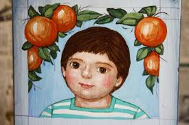 Handmade Wooden Sign, Little Boy, Little Girl Painting, Housewarming Gift,  Greek Art, Greek Folklore Art, Wall Hanging, Naive Art