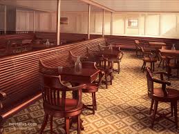 It was divided in two by a watertight bulkhead seating was at the customary long tables each accommodating up to 22 people. 3rd Class General Room Of Titanic By Novtilus On Deviantart