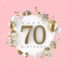 A collection of 70th birthday wishes, greetings, pictures. Happy 70th Birthday Party Composition With Balloons And Presents Stock Photo Picture And Royalty Free Image Image 119694826