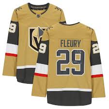 Get the vegas golden knights jerseys in knights nhl breakaway, throwback, authentic, replica and many more styles at fansedge today. Marc Andre Fleury Vegas Golden Knights Autographed Gold Alternate Fanatics Breakaway Jersey With The Golden Flower