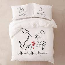 Best song (evermore), best production design, best costume design, and best hair and beauty and the beast revels in joy and enchantment. Personalized Beauty And The Beast Bedding Set For Couples Gift With Surname Her Beast His Beauty Wedding Gift Mr And Mrs Disney Duvet Cover Beauty And The Beast Bedroom Disney Bedding