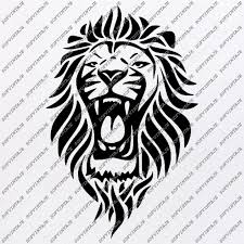 Lion Head Svg File Lion Head Original Svg Design Animals Svg Clip Art Lion Vector Graphics Svg For Cricut Svg For Silhouette Svg Eps Pdf Dxf Png Jpg Wild Animals Svg