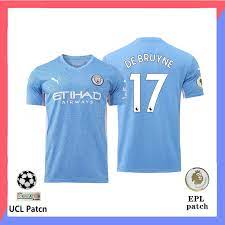 Camisa de futebol 21 / 22 Manchester City Home DE BRUYNE Football Jersey |  Shopee Brasil