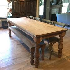 Chunky Farmhouse Legs Farmhouse Table With Bench Farmhouse Table Built In Bench
