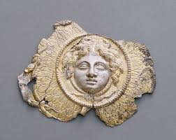 Applique With Medusa Greek Possibly From South Italy 300 275 B C Silver And Gold The J Paul Getty Museum Getty Museum Greece Art Medieval Jewelry