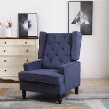 Arm & host chairs side chairs benches bar & counter stools storage & display back; Coolmore Linen Upholstered Rocking Chair With High Backrest Navy Blue