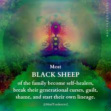 In the english language, black sheep is an idiom used to describe a member of a group, different from the rest, especially within a family, who does not fit in.the term stems from sheep whose fleece is colored black rather than the more common white; Tiny Buddha On Twitter Most Black Sheep Of The Family Become Self Healers Break Their Generational Curses Guilt Shame And Start Their Own Lineage Https T Co 8ojq677ii2