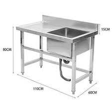 Home » kitchen & bath » faucets & sinks » kitchen sinks. Business Office Industrial Kitchen Sink Basin Stainless Steel Handmade 60x60 Cm Commercial Restaurant Shop Globalgym Parsberg Com