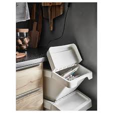 Sortera Conteneur Dechets Avec Couvercle Blanc 37 L Ikea Recycling Bins Kitchen Paper Recycling Bins Recycling Bins