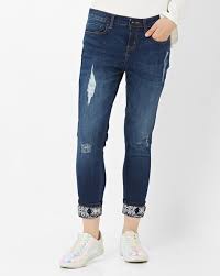 ankle length skinny fit jeans