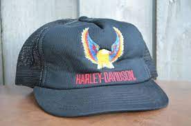 Vintage Harley Davidson Trucker Mesh Style Snap Back Hat Made In The U S A Vintage Harley Vintage Harley Davidson Style Snaps