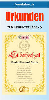 Urkunde Silberhochzeit Ausdrucken In 2020 Silberhochzeit Rosenhochzeit Urkunde