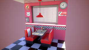 Corner diner booth 1950's style. Elad Kantor Vintage Diner Booth