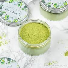 Multani mitti and rose water face mask. Matcha Green Tea Clay Mask For Glowing Skin