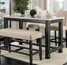 Furniture of america sutton antique white counter height table. Brule White Antique Black Counter Height Table By Furniture Of America