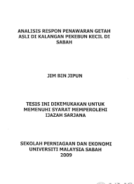 Laporan tahunan / lembaga tabung getah sabah. Analisis Respon Penawaran Getah Asli Di Kalangan Pekebun Kecil Di Sabah