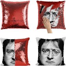 Buy Gabe Newell Confused Angry Face_MA0815 Pillow Cover Sequin Mermaid Flip  Reversible Scales Meme Emoji Actor Girls Boys Couch Office Sofa (Cover  Only) Online at Low Prices in India