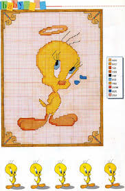 Tweety Bird Cross Stitch Pattern Tweety Angel With Halo Cross Stitch Pattern Cross Stitch Stitch Cartoon Cross Stitch Patterns