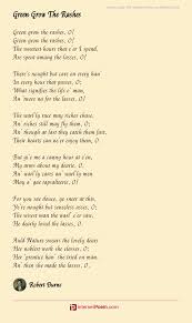 Green Grow The Rashes Poem By Robert Burns