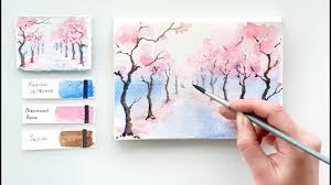 Create depth by adding darker shades of colors on your flowers. 7 Easy Watercolor Spring Tree Painting Tutorial Tropic Drawing