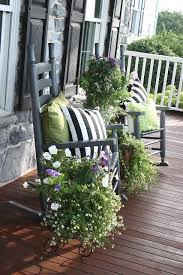 Lovely Black White And Green Color Scheme Front Porch Flowers Porch Flowers Front Porch Decorating