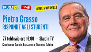 MeetMillennials, Pietro Grasso ospite di Skuola.net