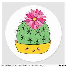 ❤️ supplies you might love. Smiley Face Kawaii Cartoon Cactus Sticker Zazzle Com In 2021 Cactus Stickers Cactus Cartoon Cactus Drawing