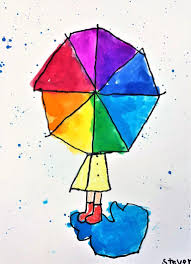 Color Wheel Umbrella Art Lesson For Kids Leah Newton Art Color Art Lessons Art Lessons Color Wheel Art