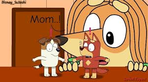 356391 - safe, artist:disneysatoshi, indy (bluey), jack russell (bluey),  rusty (bluey), afghan hound, australian kelpie, canine, dog, jack russell  terrier, mammal, terrier, semi-anthro, bluey (series), female, group,  macromicro, male, size difference ...