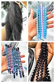 Spiral Rods On Marley Hair Marley Hair Curly Hair Styles Natural Hair Styles