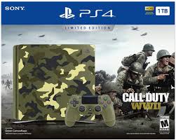 Amazon Com Playstation 4 Slim 1tb Limited Edition Console Call Of Duty Wwii Bundle Discontinued Sony Video G Call Of Duty Call Of Duty Black Playstation