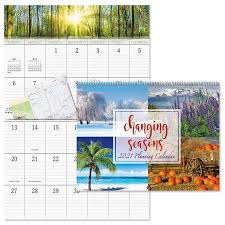 Changing Seasons Big Grid Calendar With Pockets 2021 Colorful Images