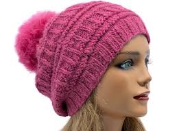 Alpaca Beanie With Baby Alpaca Pompom,raspberry Paula Winter Beanie,warm  Hand Made Alpaca Hat,natural Cochineal Dyed Alpaca Winter Hat,