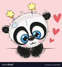 Cute Cartoon Panda With Big Eyes Royalty Free Vector Image Panda Artwork Panda Images Cartoon Panda