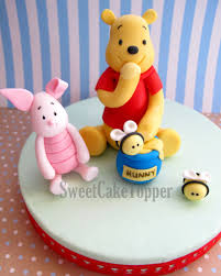 Winnie The Pooh Inspired Fondant Cake Topper Handmade Edible Cake Topper 1 Set 30 00 Via Winnie The Pooh Cake Edible Cake Toppers Fondant Cake Toppers