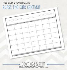 Baby Shower Game Ideas Guess The Date Free Printable Big